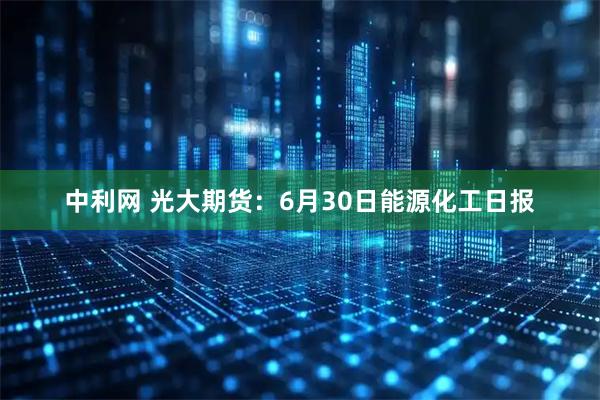 中利网 光大期货：6月30日能源化工日报